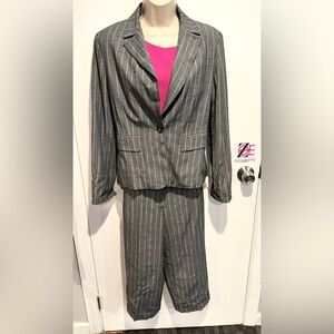 Anne Klein Charcoal Pinstripe Blazer and Pants